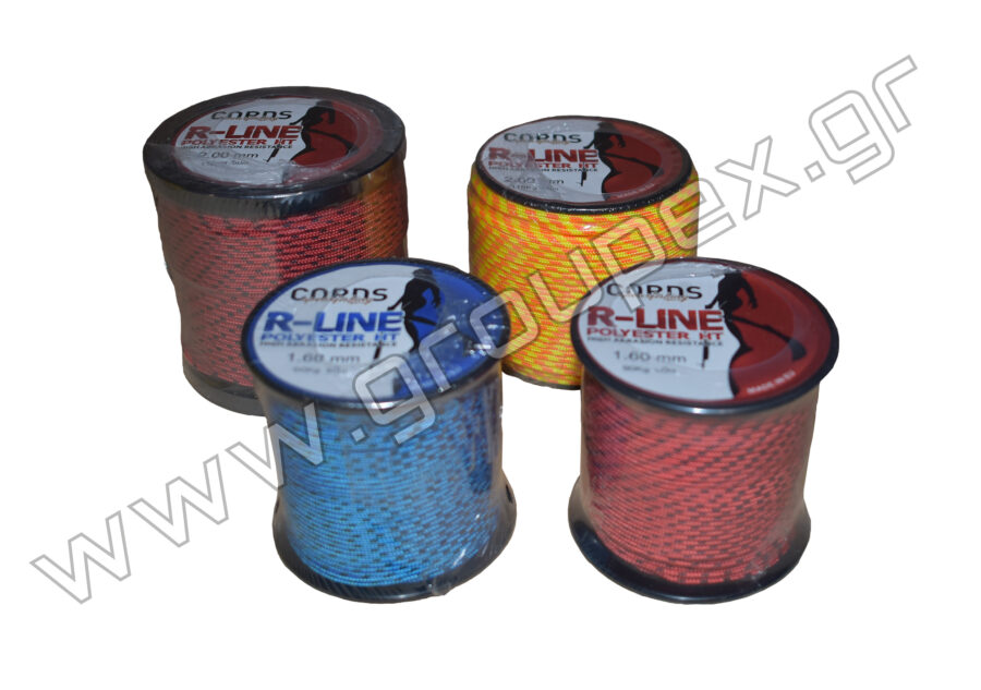 Σχοινάκι R-line 1.6 και 2mm Σε Χρώματα Μαύρο Μπλε/ Μαύρο Κόκκινο/Κίτρινο Πορτοκαλί